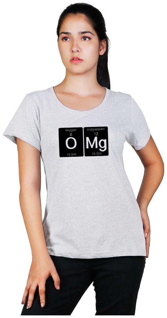 

Vishorge Korea Women Grey Slim fit Round neck Cotton T shirt