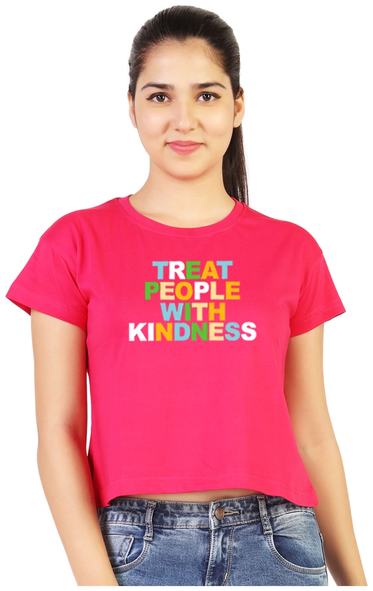 

Vishorge Korea Women Pink Slim fit Round neck Cotton T shirt