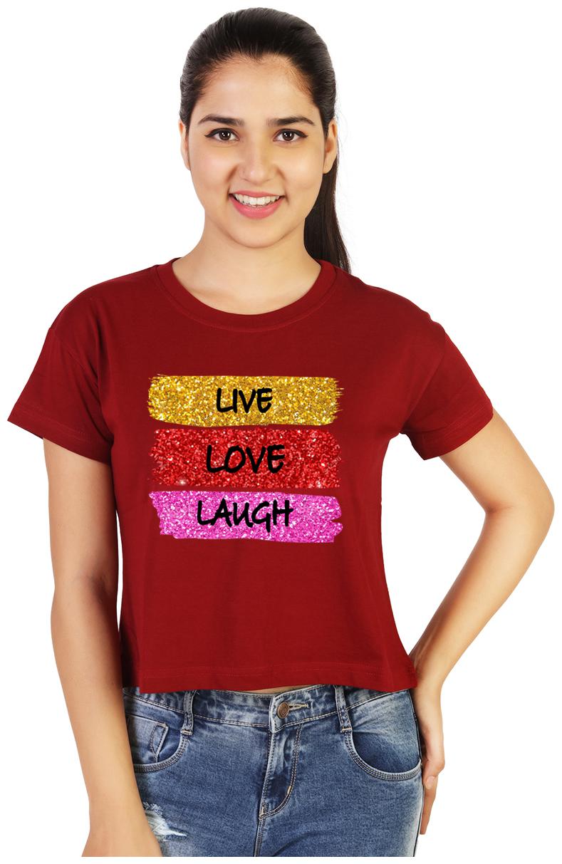 

Vishorge Korea Women Maroon Slim fit Round neck Cotton T shirt