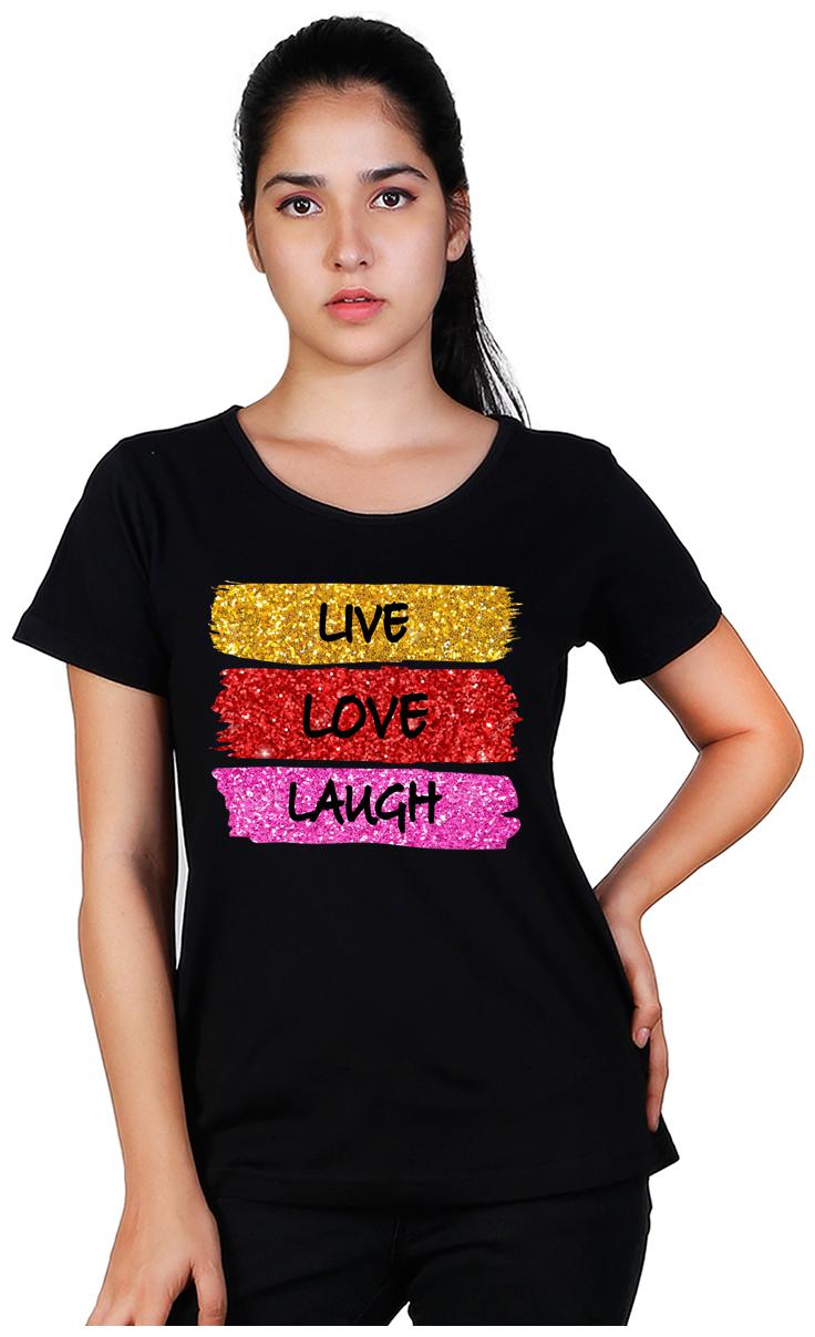 

Vishorge Korea Women Black Slim fit Round neck Cotton T shirt