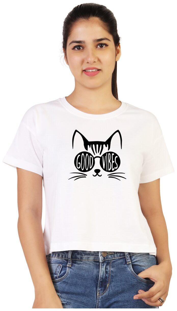 

Vishorge Korea Women White Slim fit Round neck Cotton T shirt