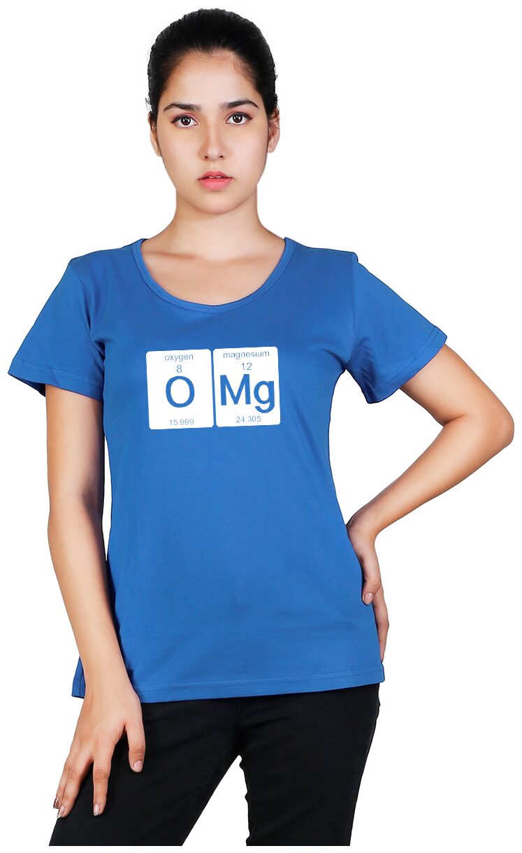 

Vishorge Korea Women Blue Slim fit Round neck Cotton T shirt