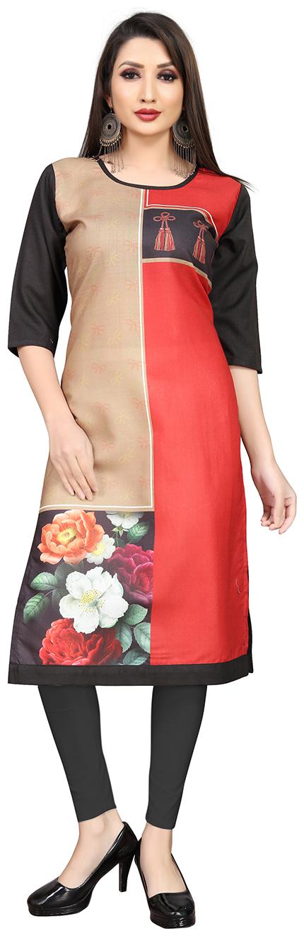 

vishwa Women Multi Floral Straight Kurti