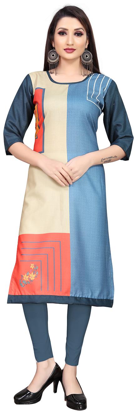 

vishwa Women Multi Embroidered Straight Kurti