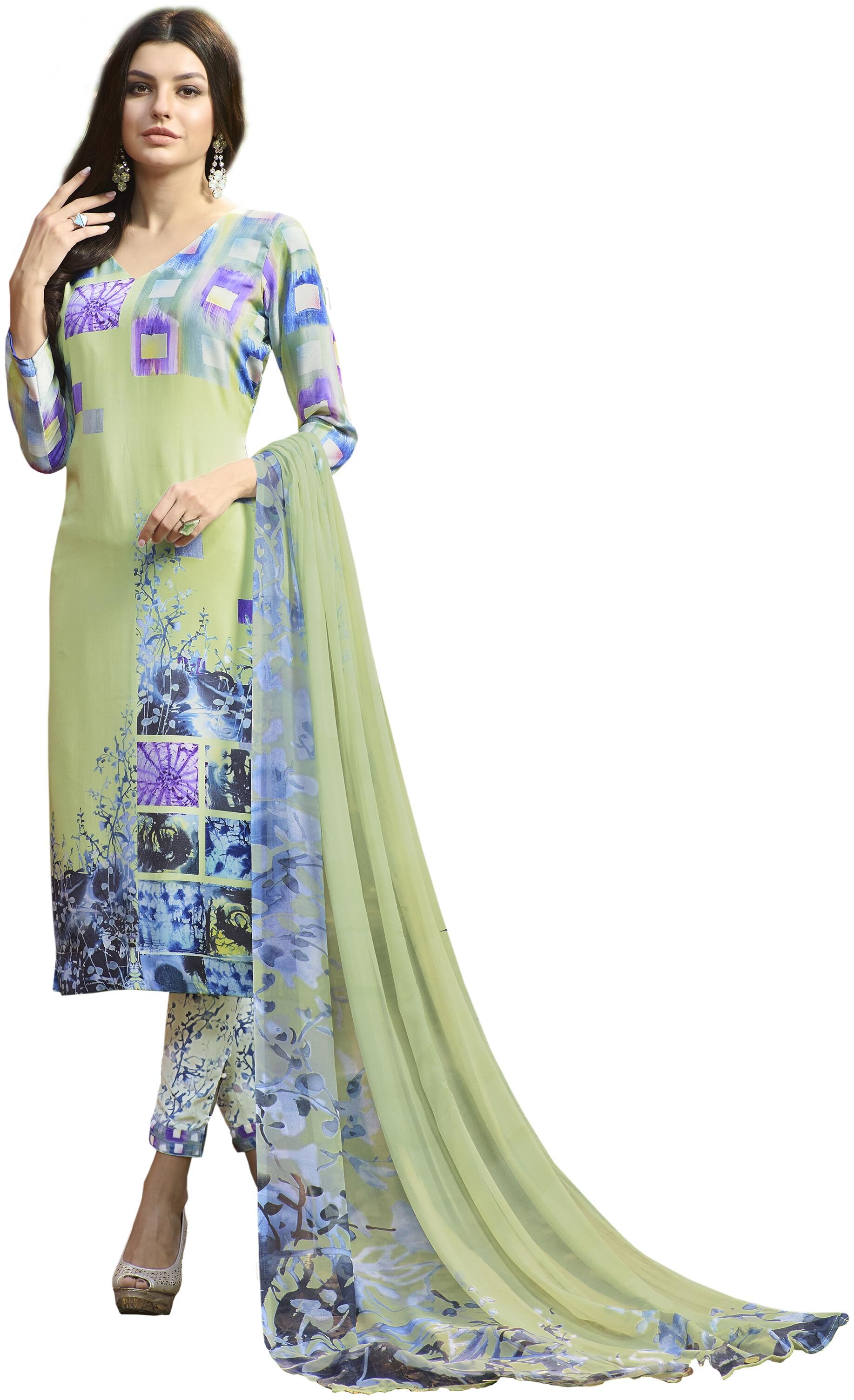 

Vishwam Green Unstitched Kurta with bottom dupatta With dupatta Dress Material