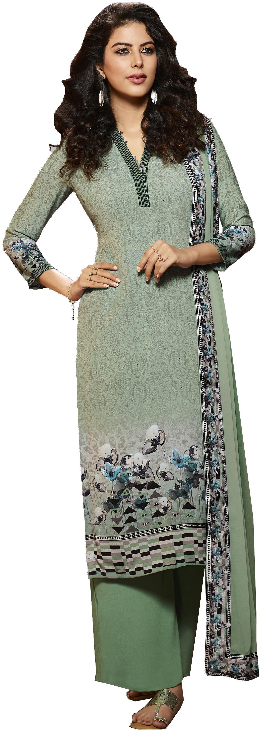 

Vishwam Green Unstitched Kurta with bottom dupatta With dupatta Dress Material