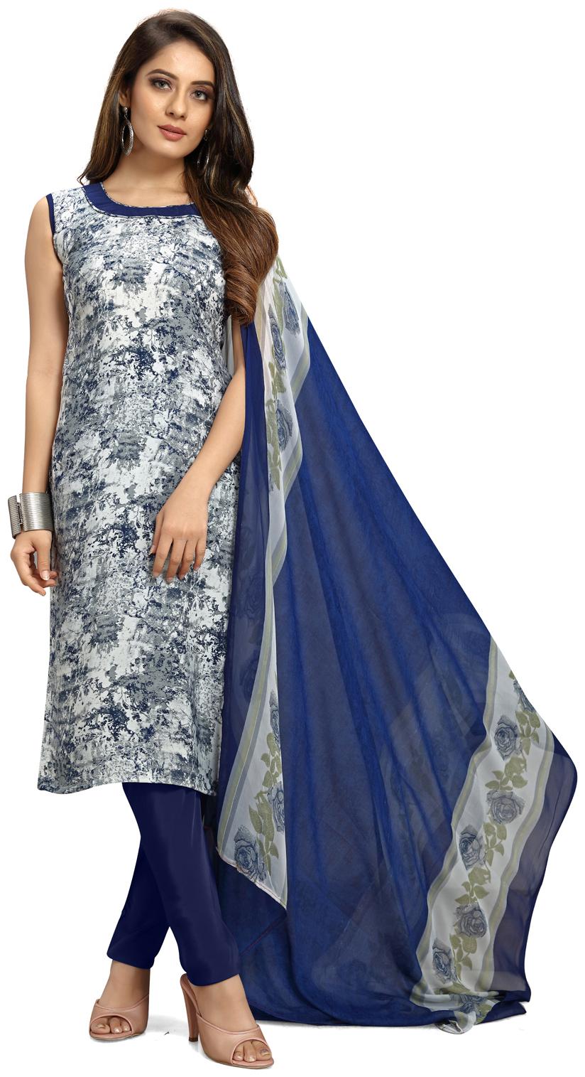 

Vishwam Blue Unstitched Kurta with bottom dupatta With dupatta Dress Material