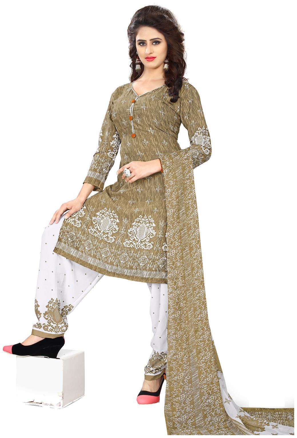 

Viva N Diva Beige Color Leon fabric Dress Material