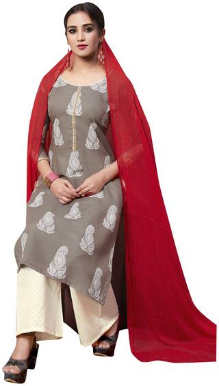 Buy Viva N Diva Grey Color Khadi Print Dress Material Online At Low Prices In India Paytmmall Com