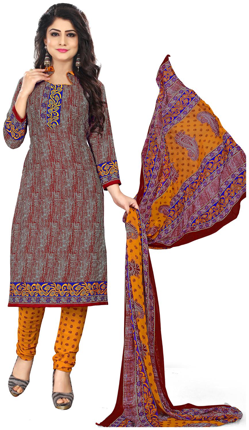 

Viva N Diva Rust Color Leon fabric Dress Material