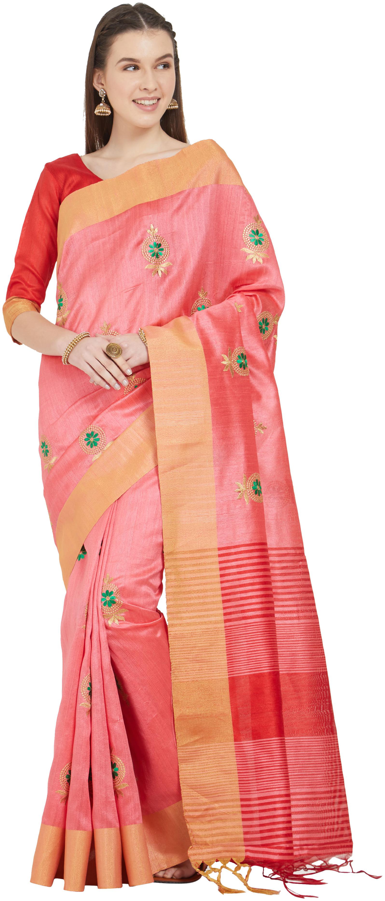 

Viva N Diva Light Pink Color Cotton Silk Saree