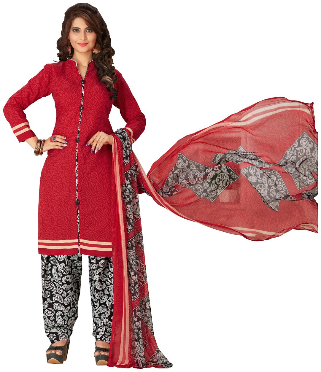 

Viva N Diva Dark Pink Color Cotton Print Dress Material