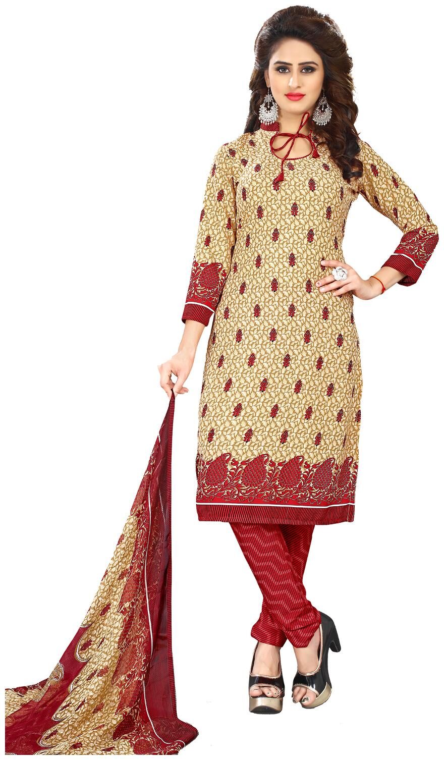 

Viva N Diva Beige Color Leon fabric Dress Material