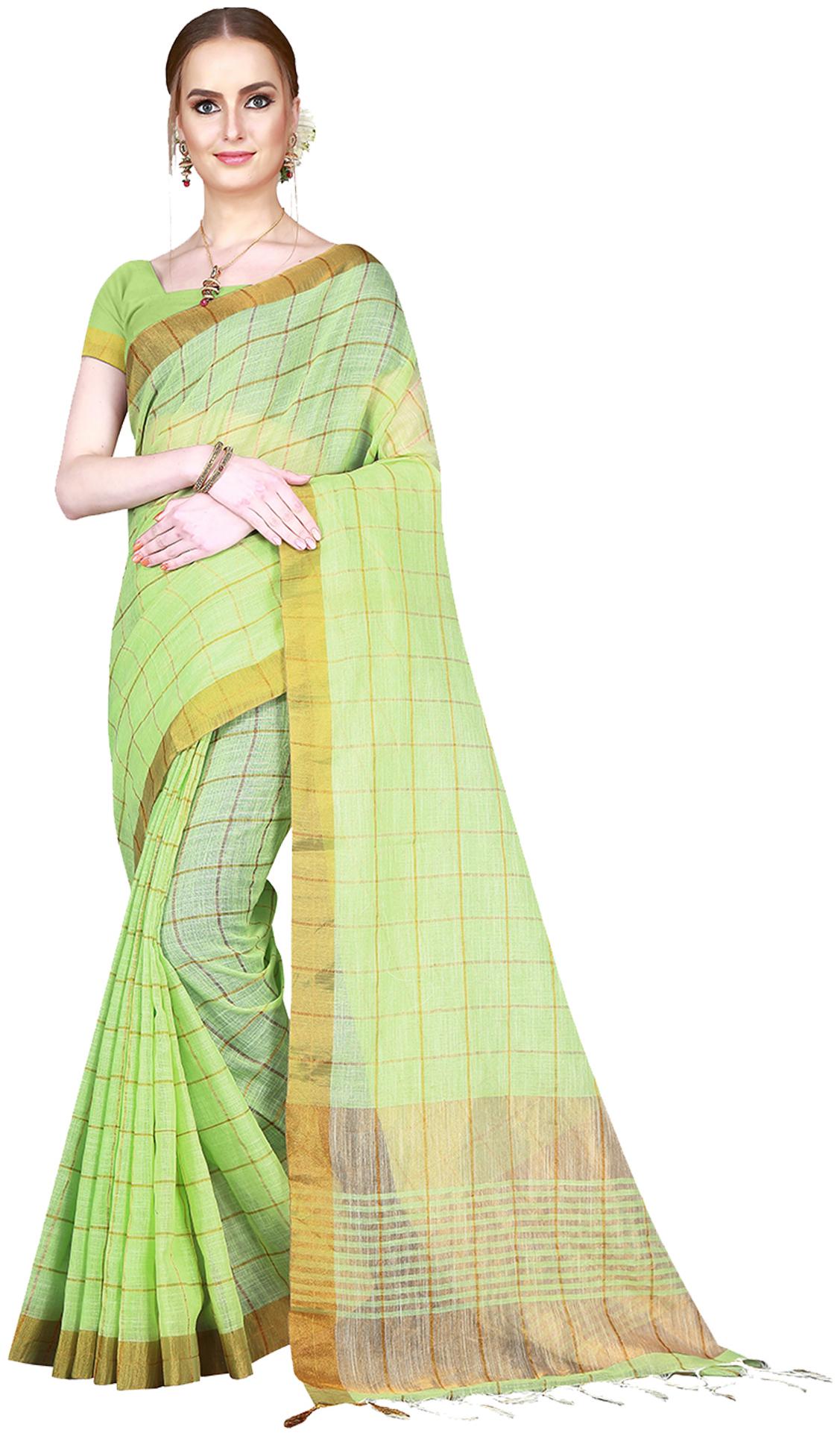 

Viva N Diva Women Cotton Blend Regular Saree Green
