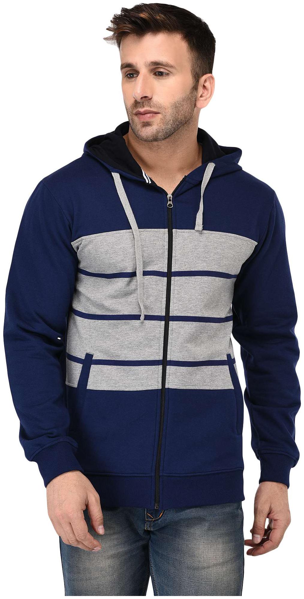 

Vivid Bharti Men Blue Hooded Sweatshirt