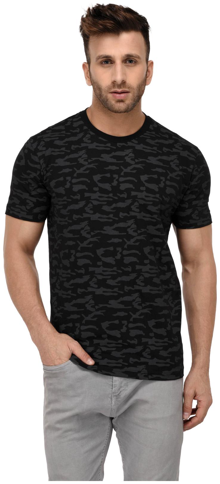 

Vivid Bharti Men Black Regular fit Cotton Round neck T-Shirt - Pack Of 1