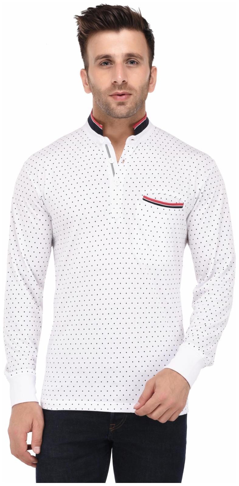 

Vivid Bharti Men White Loose fit Cotton Mandarin collar T-Shirt - Pack Of 1