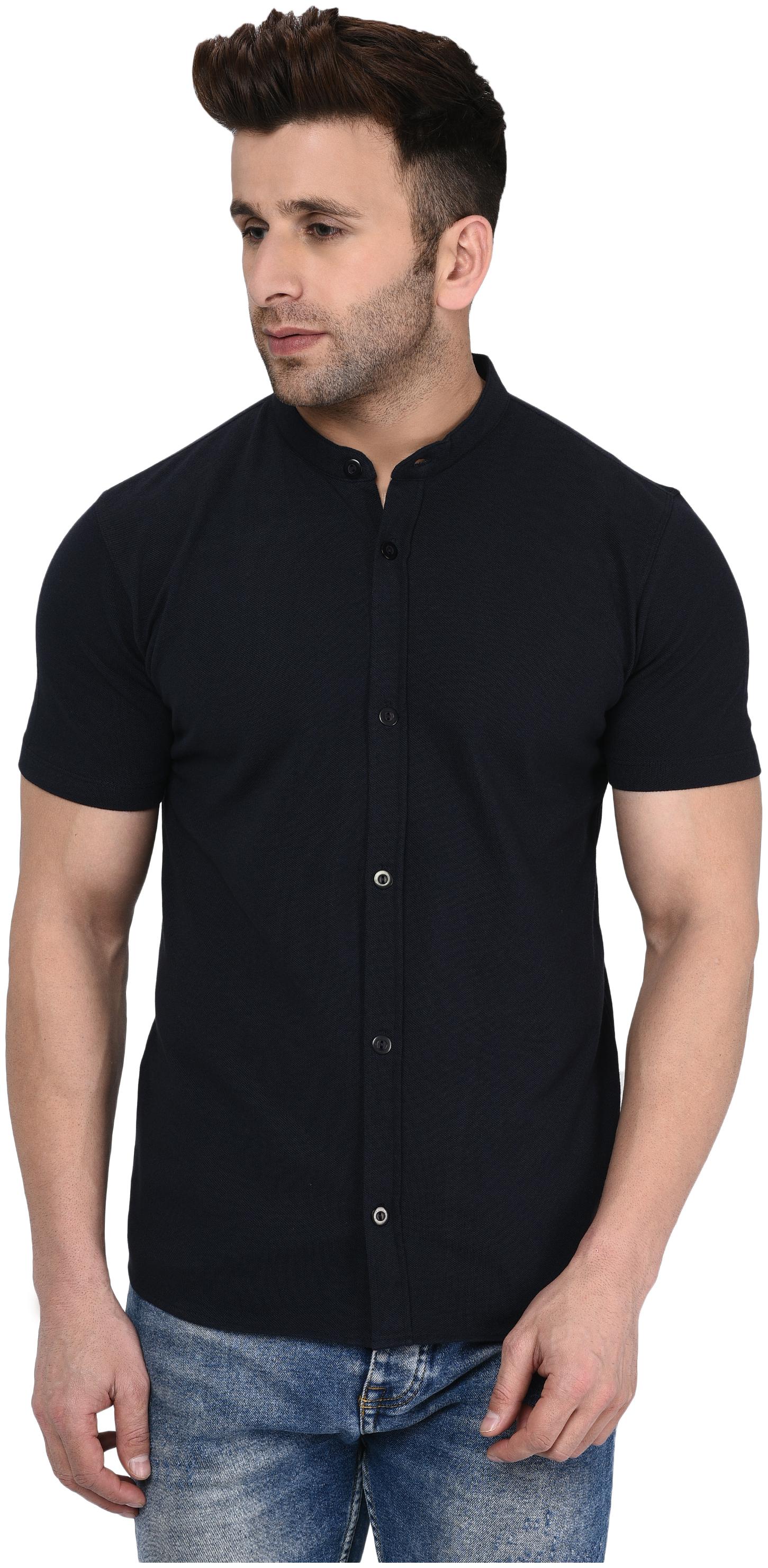 

Vivid Bharti Men Black Solid Regular Fit Casual Shirt