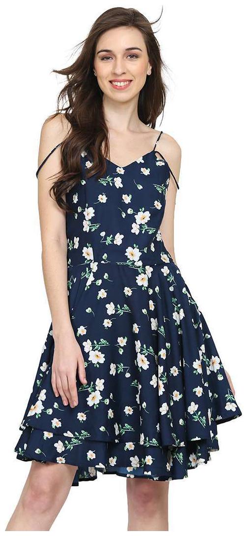 

Trend Arrest Blue Floral A-line dress