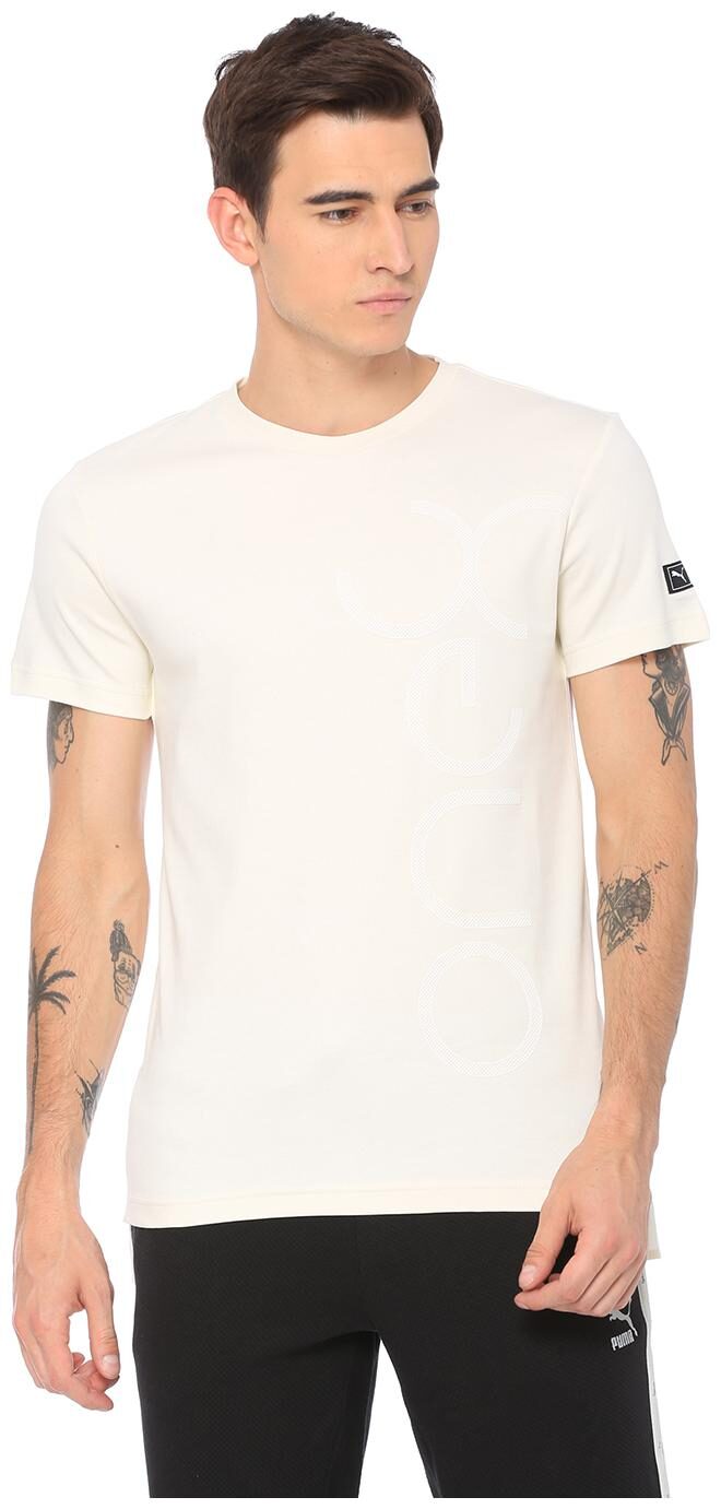 

Puma Men White Regular fit Cotton Round neck T-Shirt - Pack Of 1