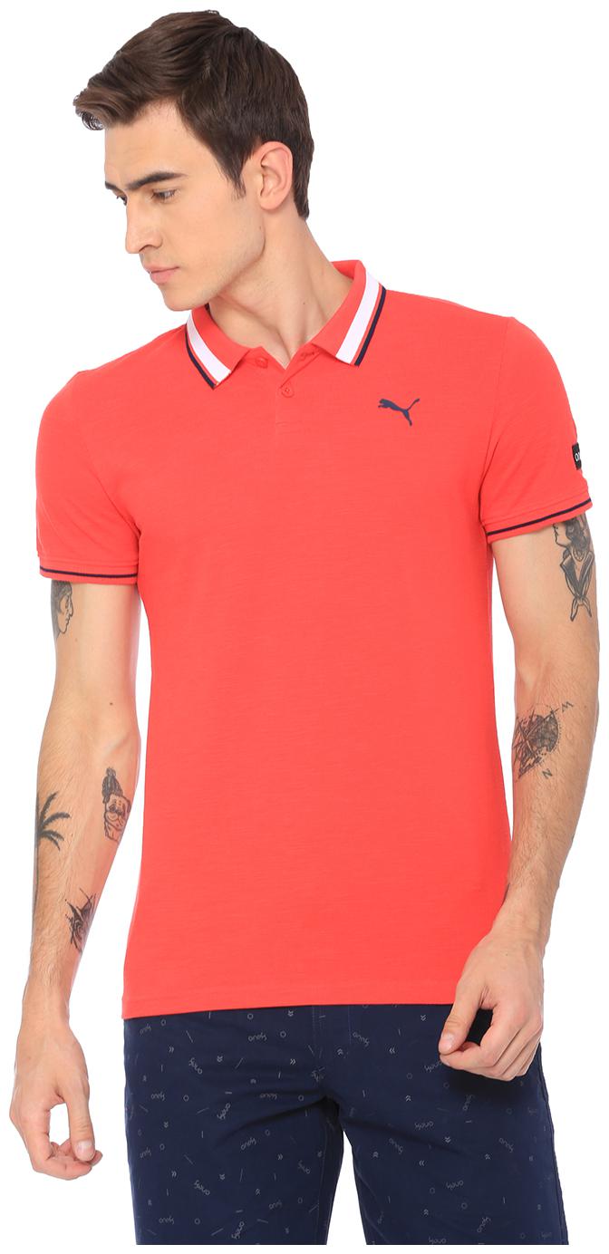 

Puma Men Red Regular fit Cotton Polo collar T-Shirt - Pack Of 1