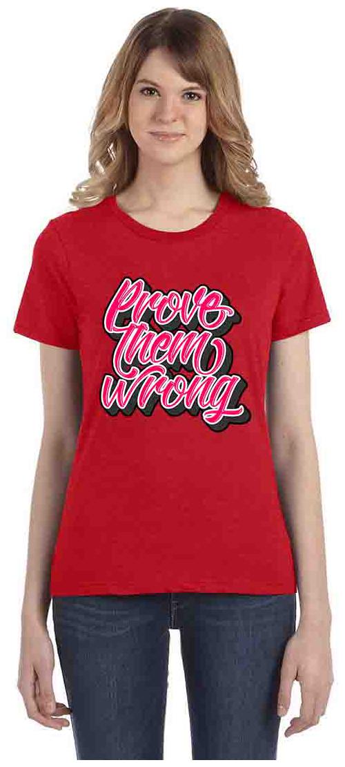 

Vogant Women Red Regular fit Round neck Cotton T shirt