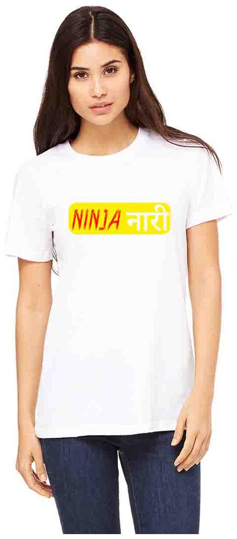 

Vogant Women White Regular fit Round neck Cotton T shirt