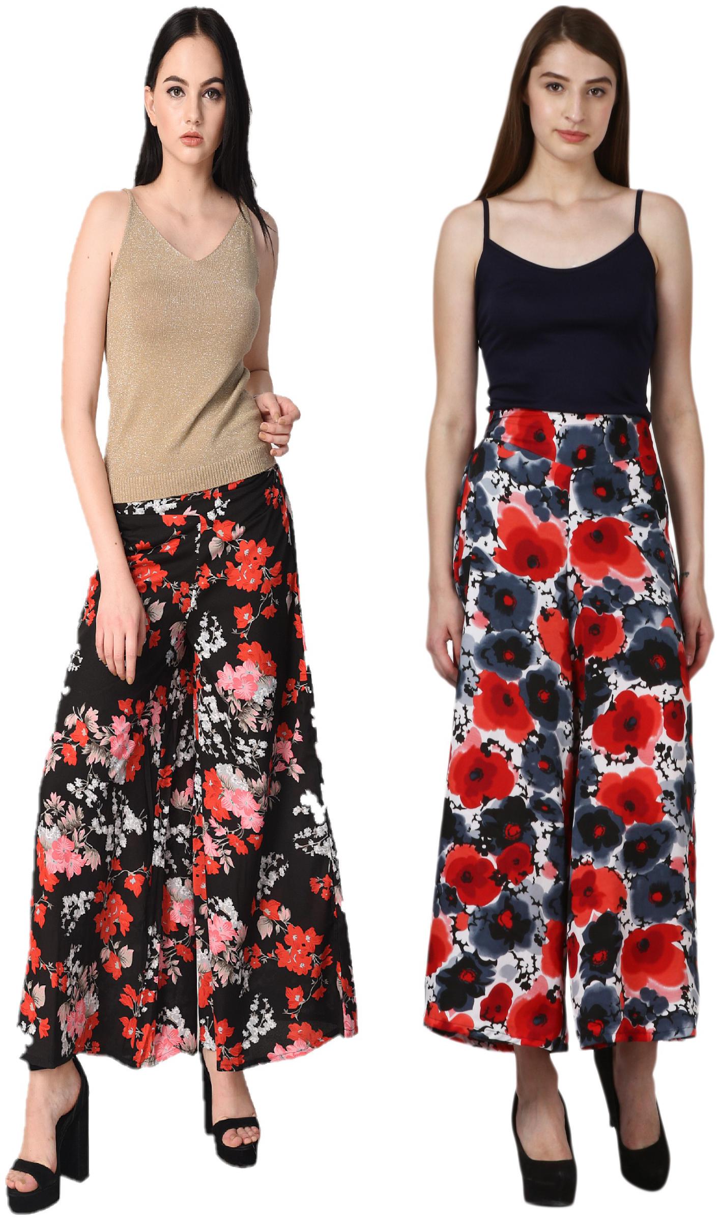 

VOGUE NATION Women Printed Poly Crepe Printed Palazzo Pants
