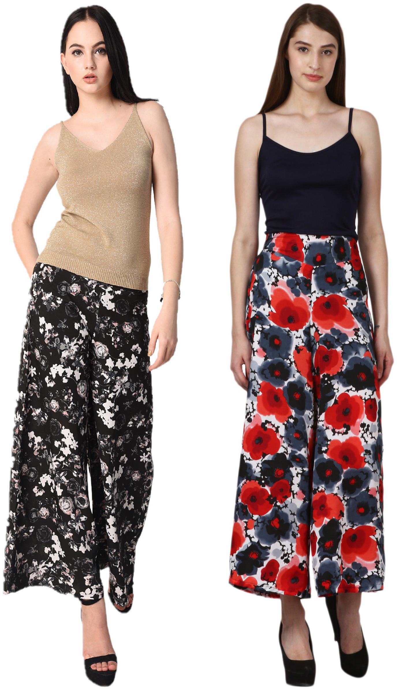 

VOGUE NATION Women Printed Poly Crepe Printed Palazzo Pants