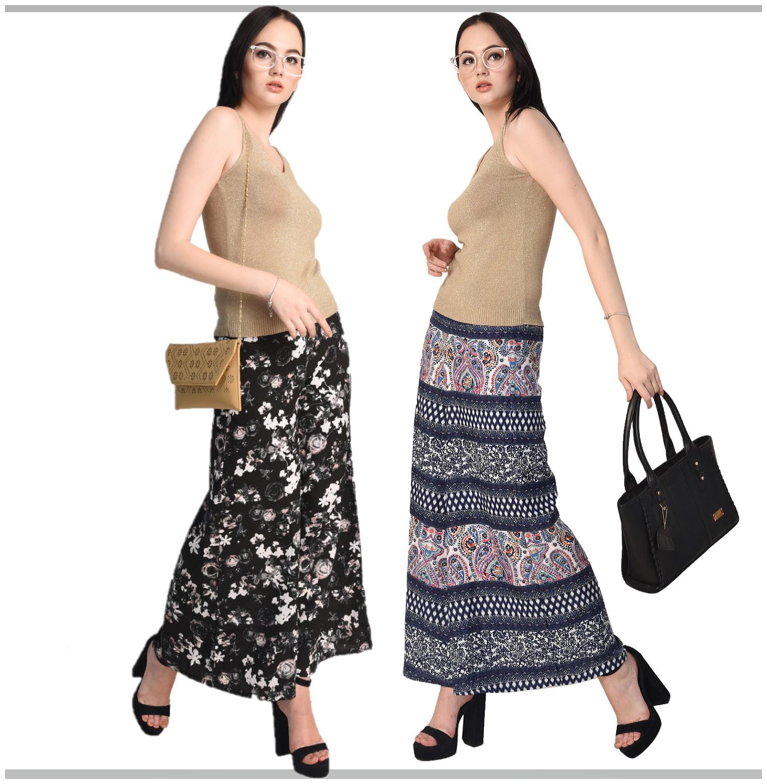 

VOGUE NATION Women Printed Poly Crepe Printed Palazzo Pants