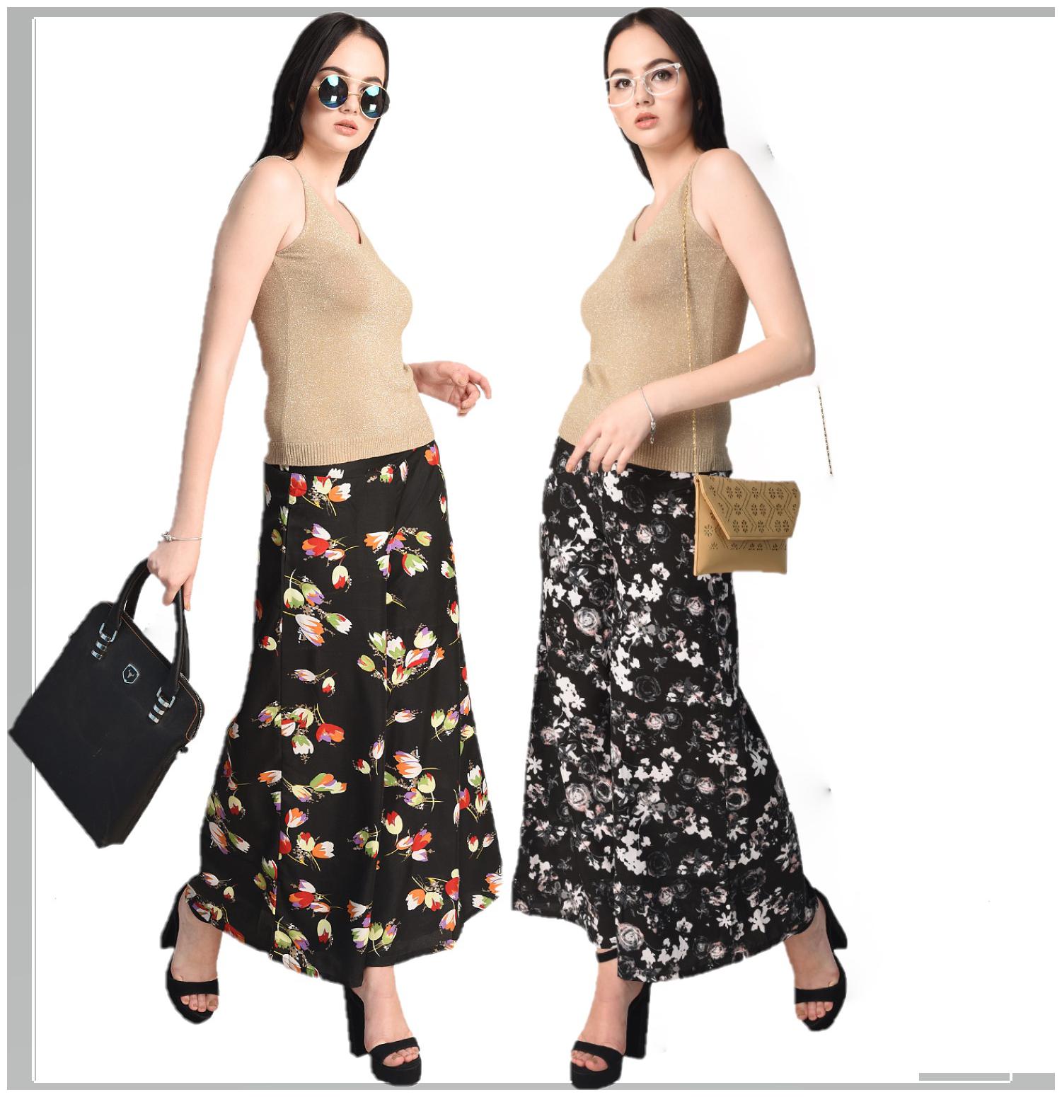 

VOGUE NATION Women Printed Poly Crepe Printed Palazzo Pants