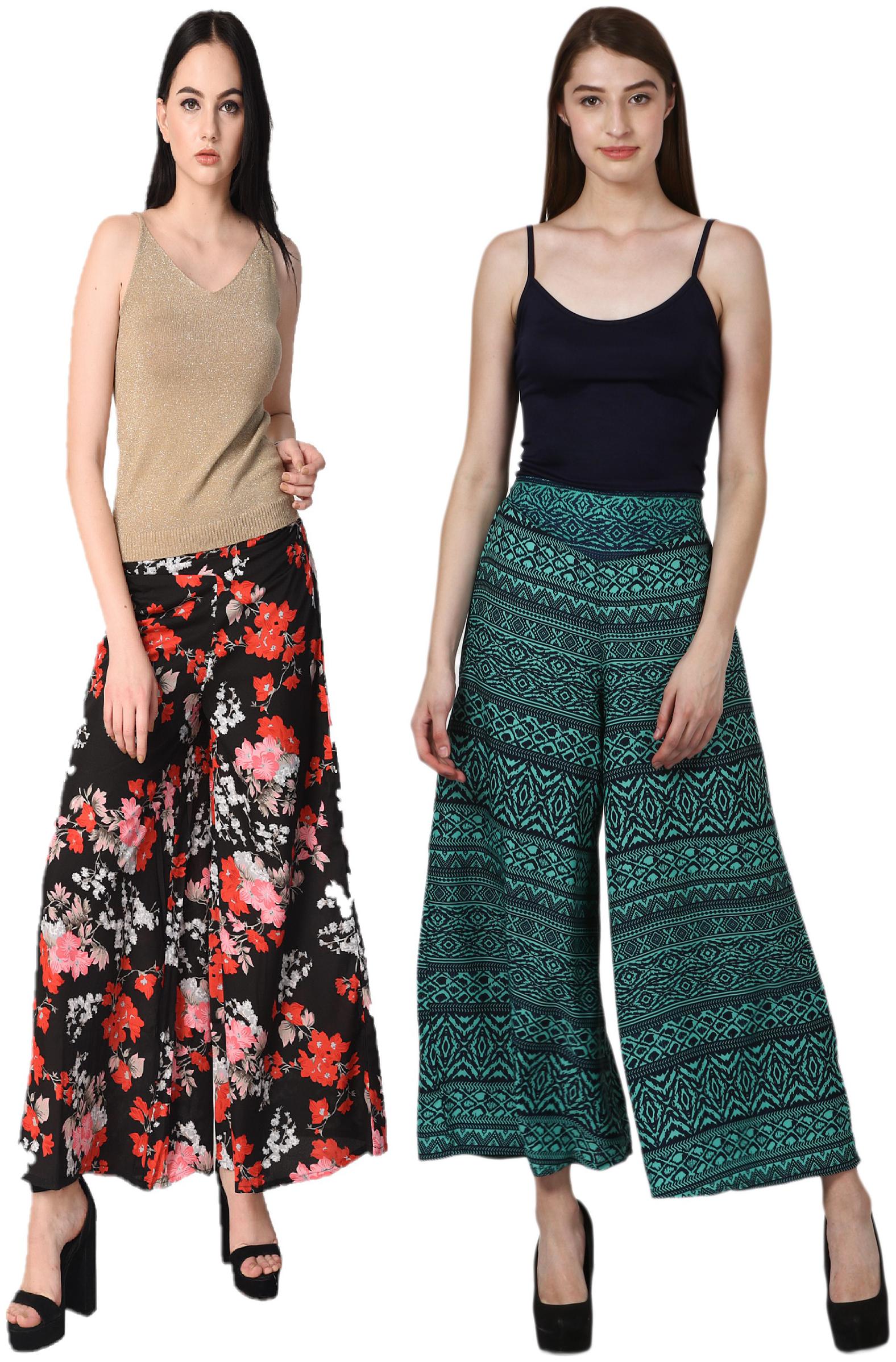 

VOGUE NATION Women Printed Poly Crepe Printed Palazzo Pants