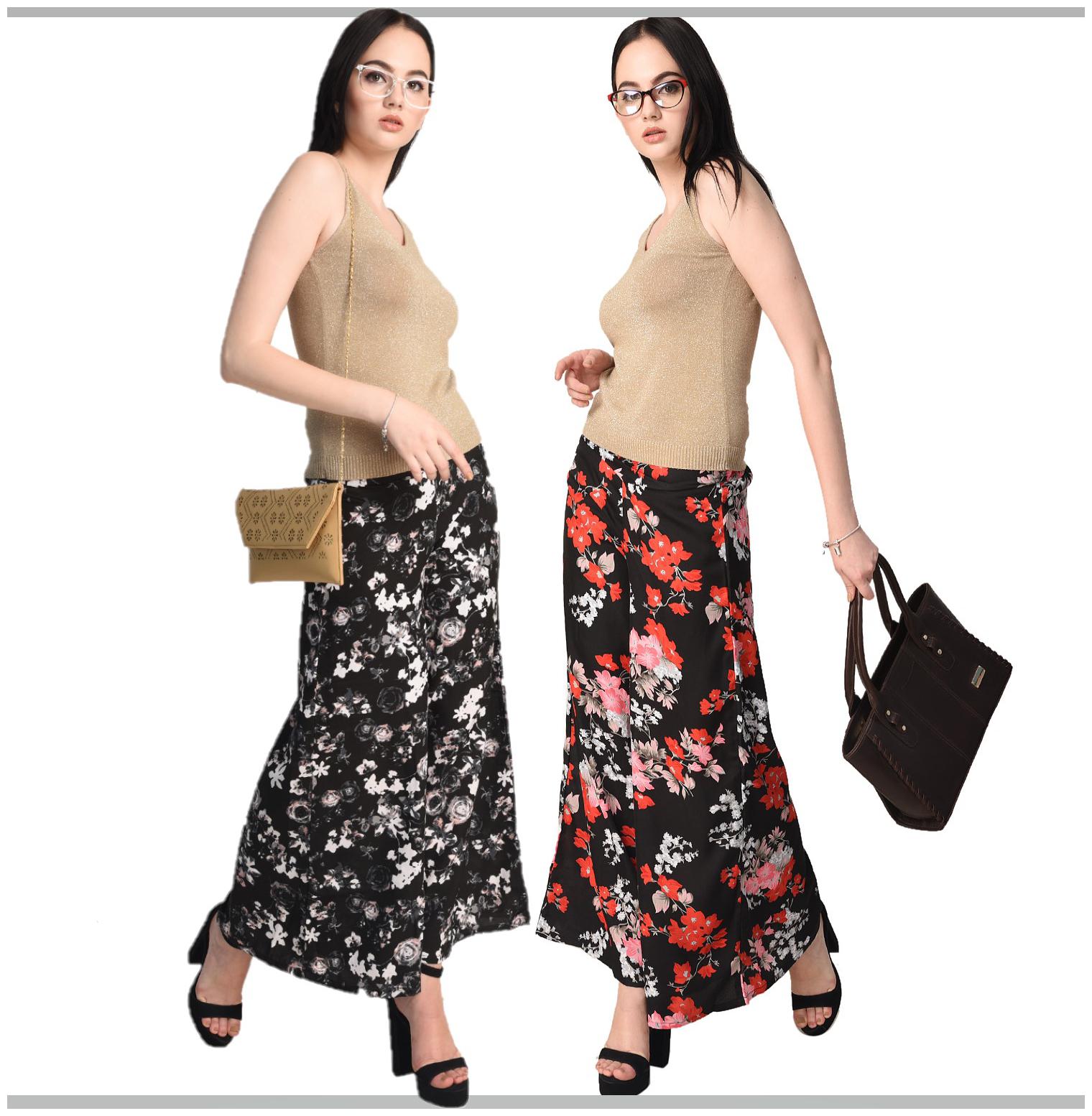 

VOGUE NATION Women Printed Poly Crepe Printed Palazzo Pants