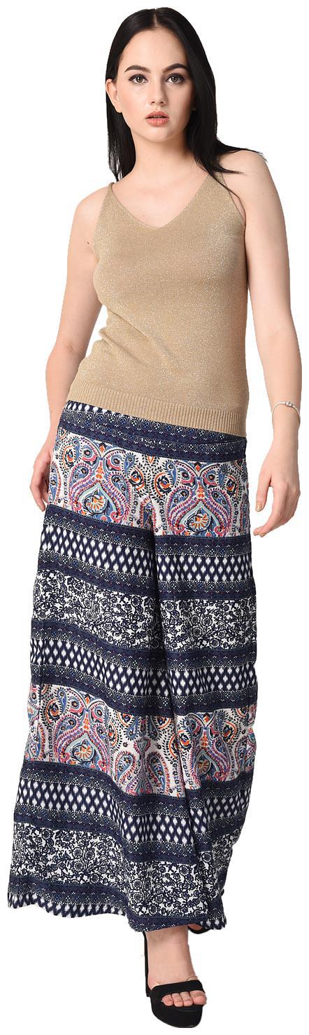 

VOGUE NATION Women s Printed Poly Crepe Printed Palazzo Pants