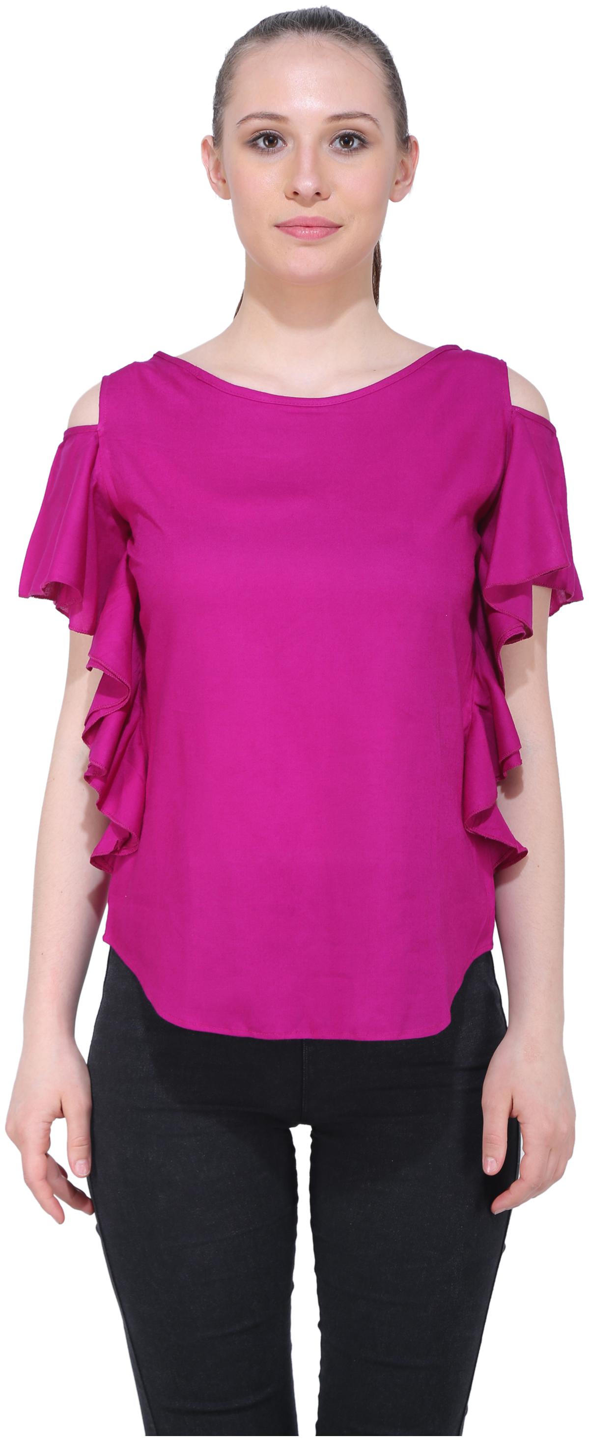 

VOGUE NATION Women Solid Regular top - Pink