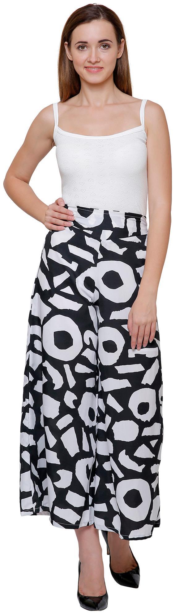 

VOGUE NATION Women s Printed Poly Crepe Printed Palazzo Pants
