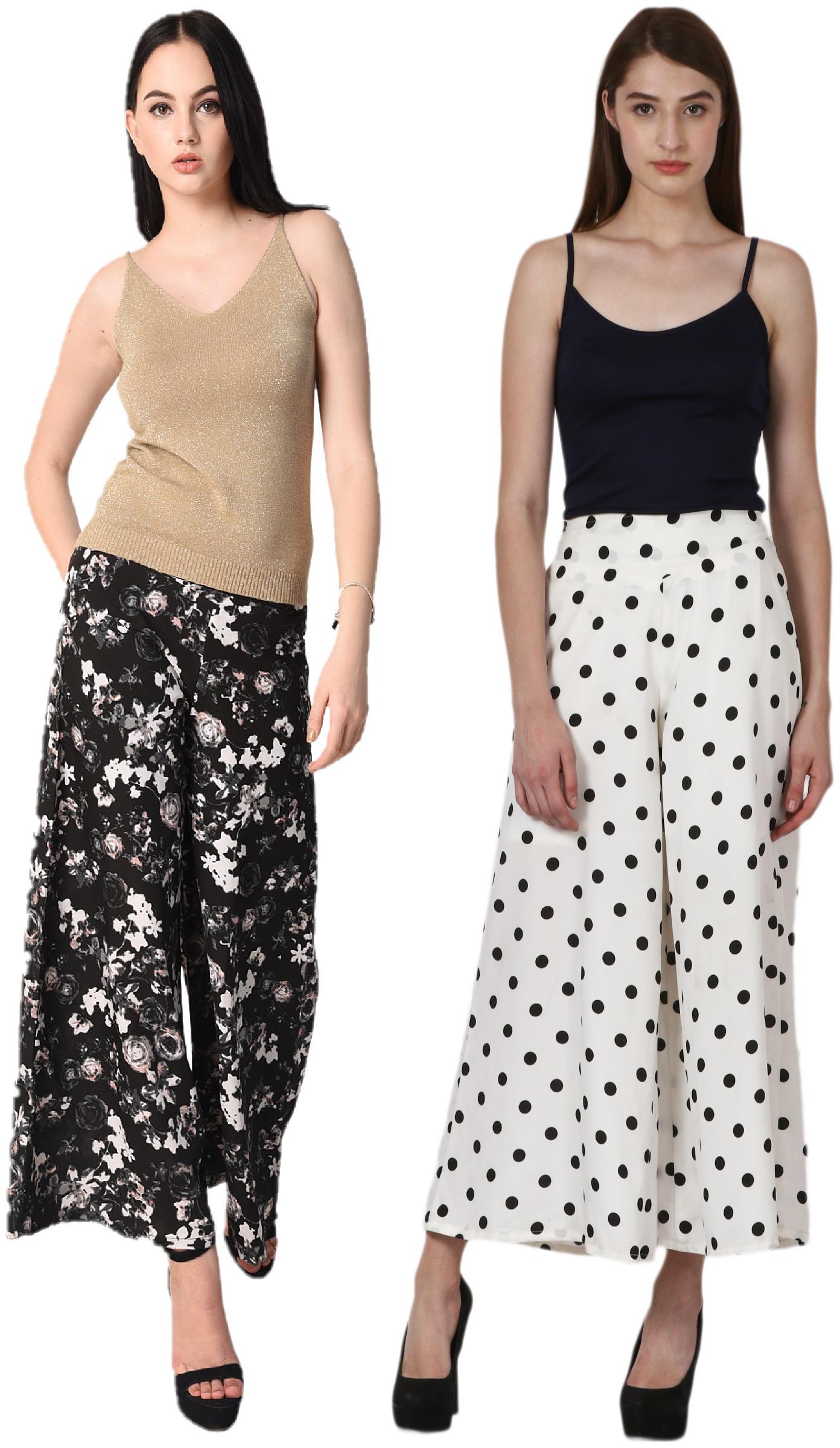 

VOGUE NATION Women Printed Poly Crepe Printed Palazzo Pants