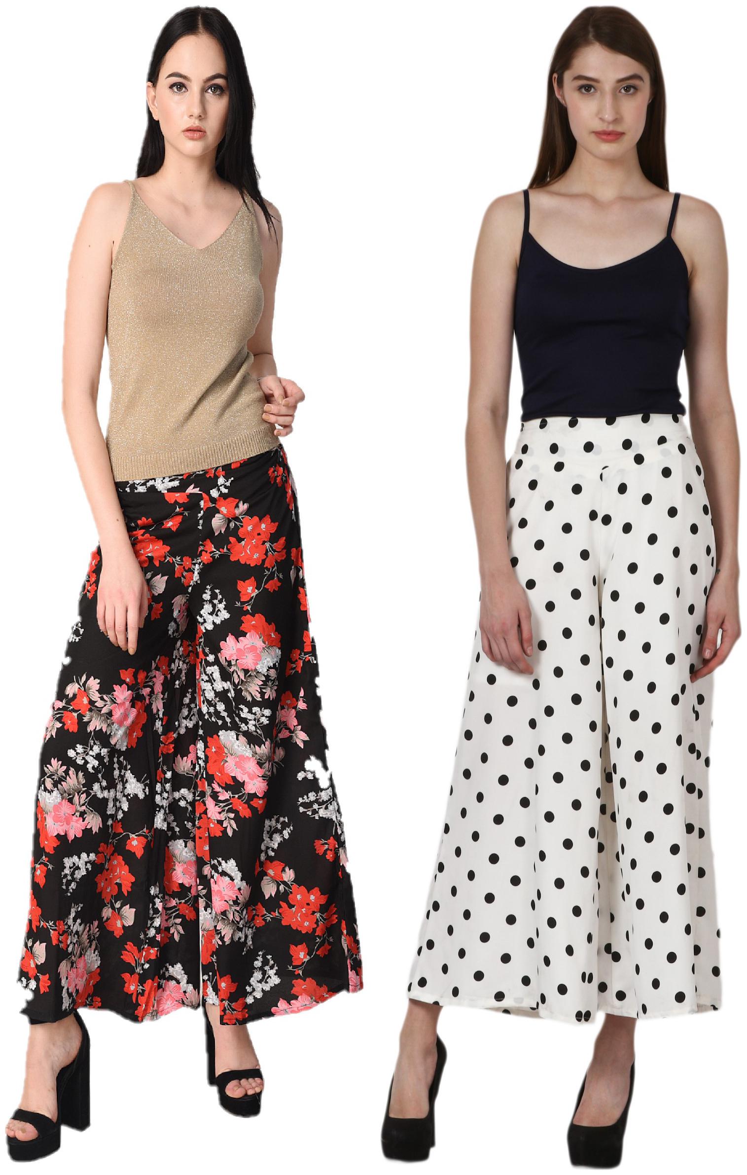 

VOGUE NATION Women Printed Poly Crepe Printed Palazzo Pants