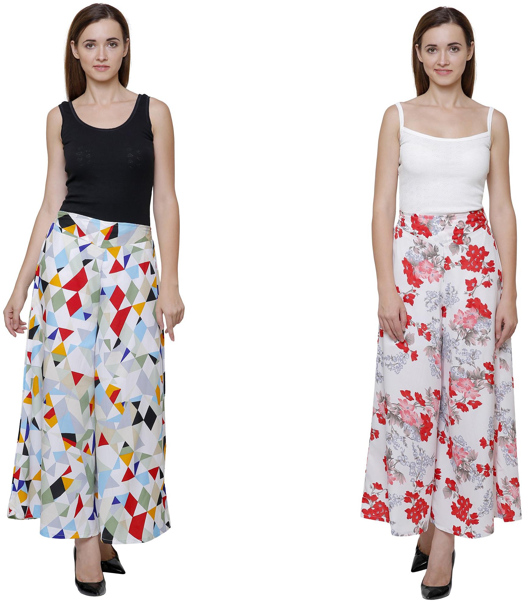 

VOGUE NATION Women Printed Poly Crepe Printed Palazzo Pants
