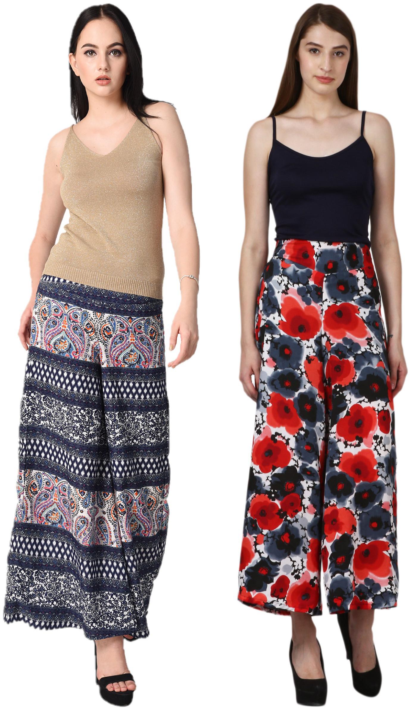 

VOGUE NATION Women Printed Poly Crepe Printed Palazzo Pants