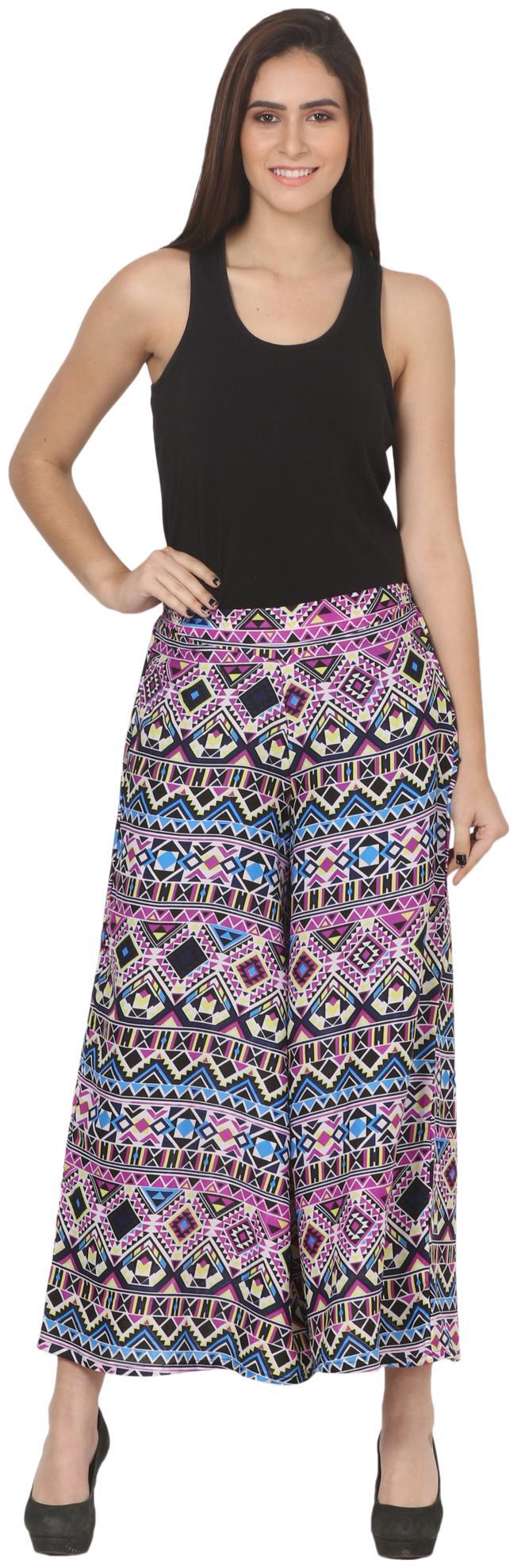 

VOGUE NATION Women s Printed Poly Crepe Printed Palazzo Pants