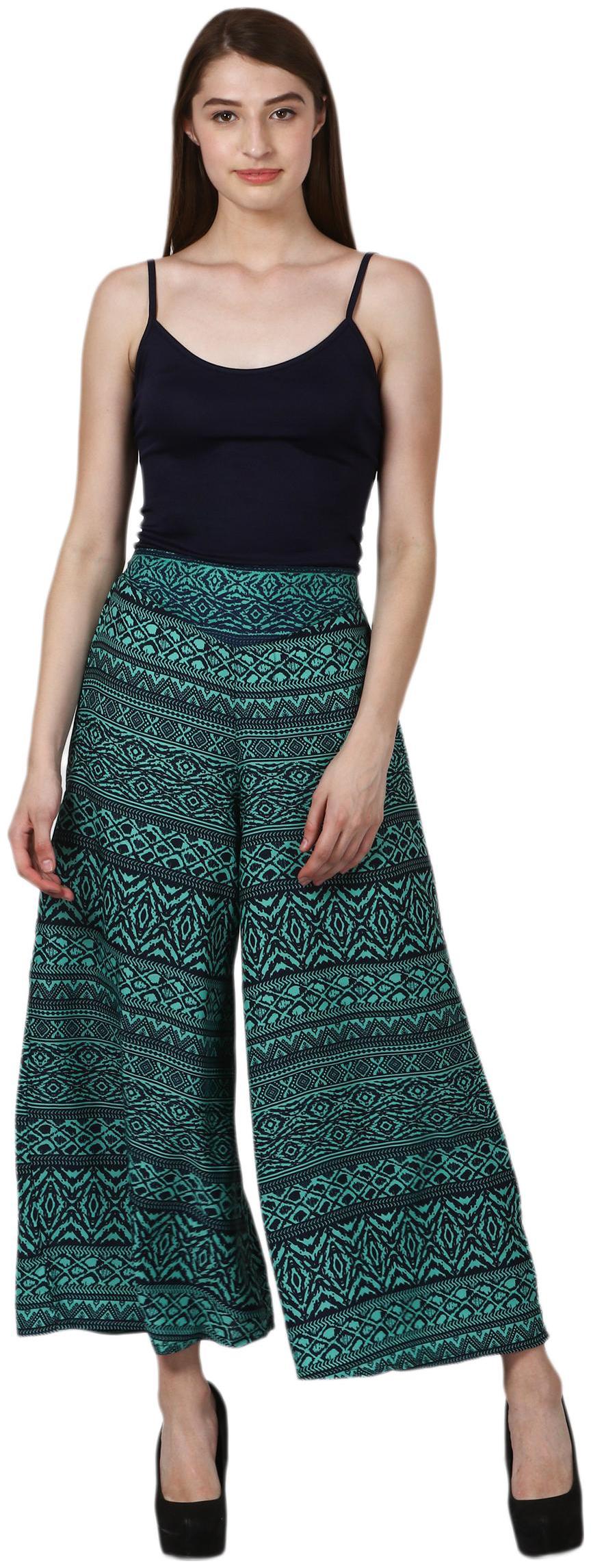 

VOGUE NATION Women s Printed Poly Crepe Printed Palazzo Pants