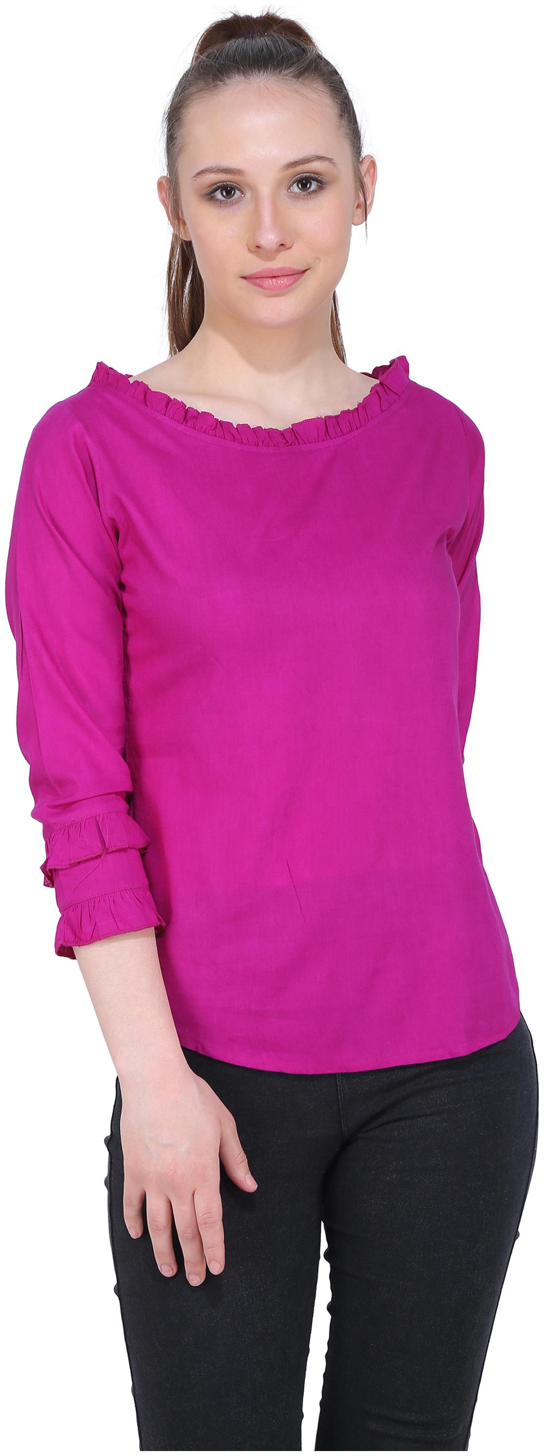 

VOGUE NATION Women Solid Regular top - Pink