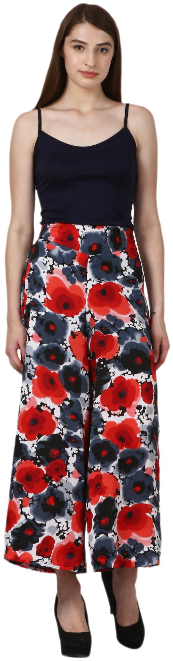 

VOGUE NATION Women s Printed Poly Crepe Printed Palazzo Pants