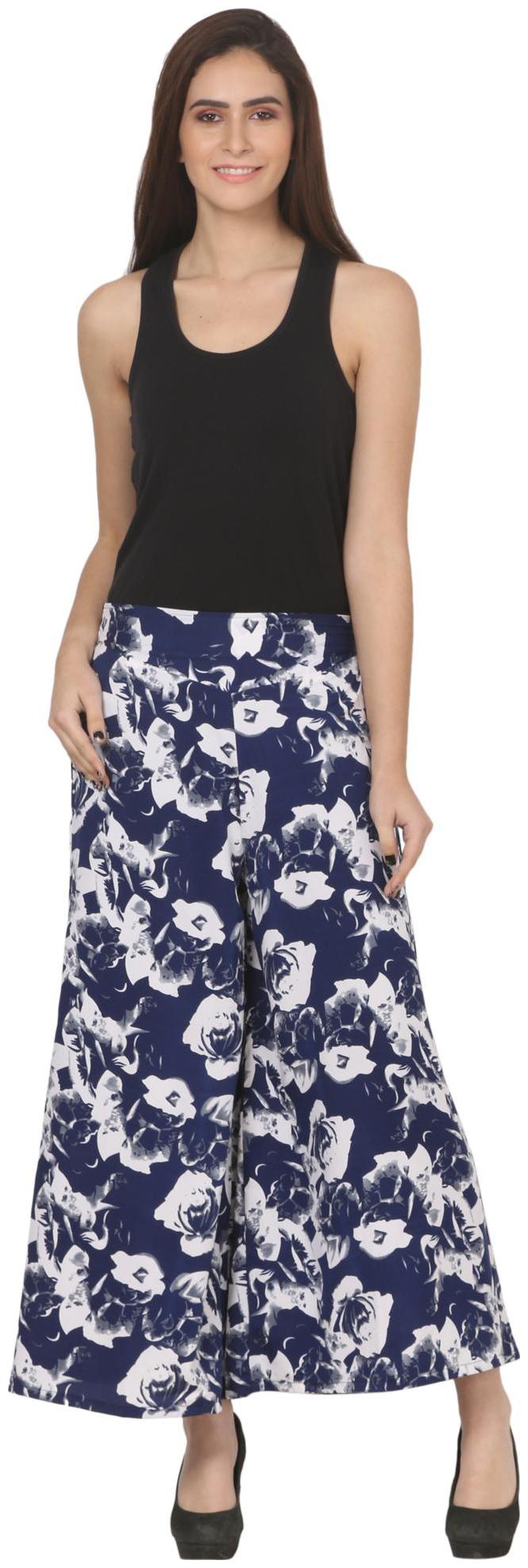 

VOGUE NATION Women s Printed Poly Crepe Printed Palazzo Pants