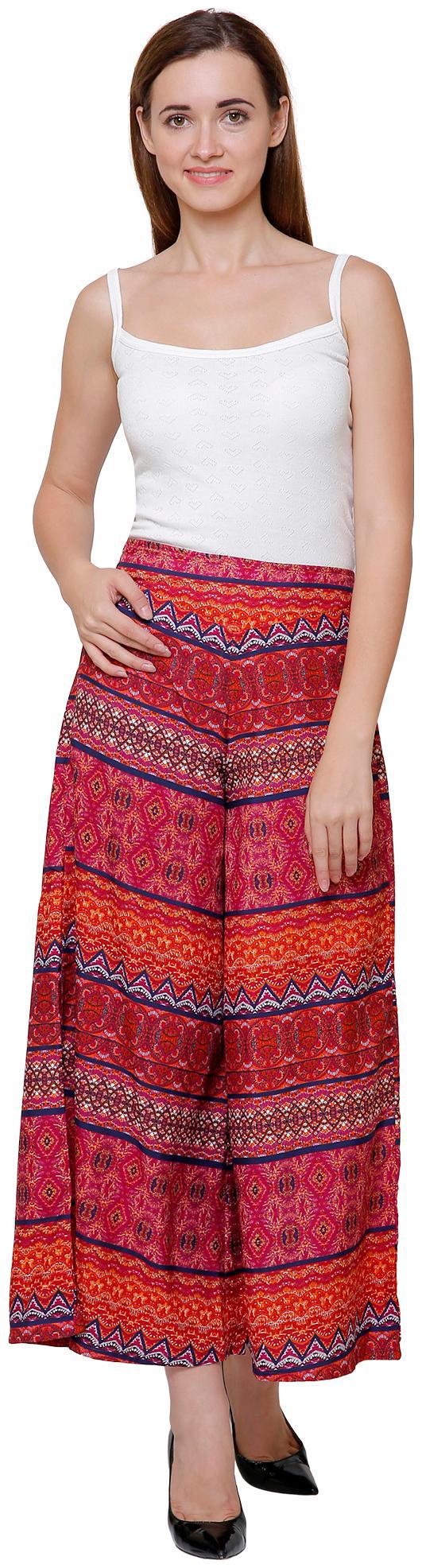 

VOGUE NATION Women s Printed Poly Crepe Printed Palazzo Pants
