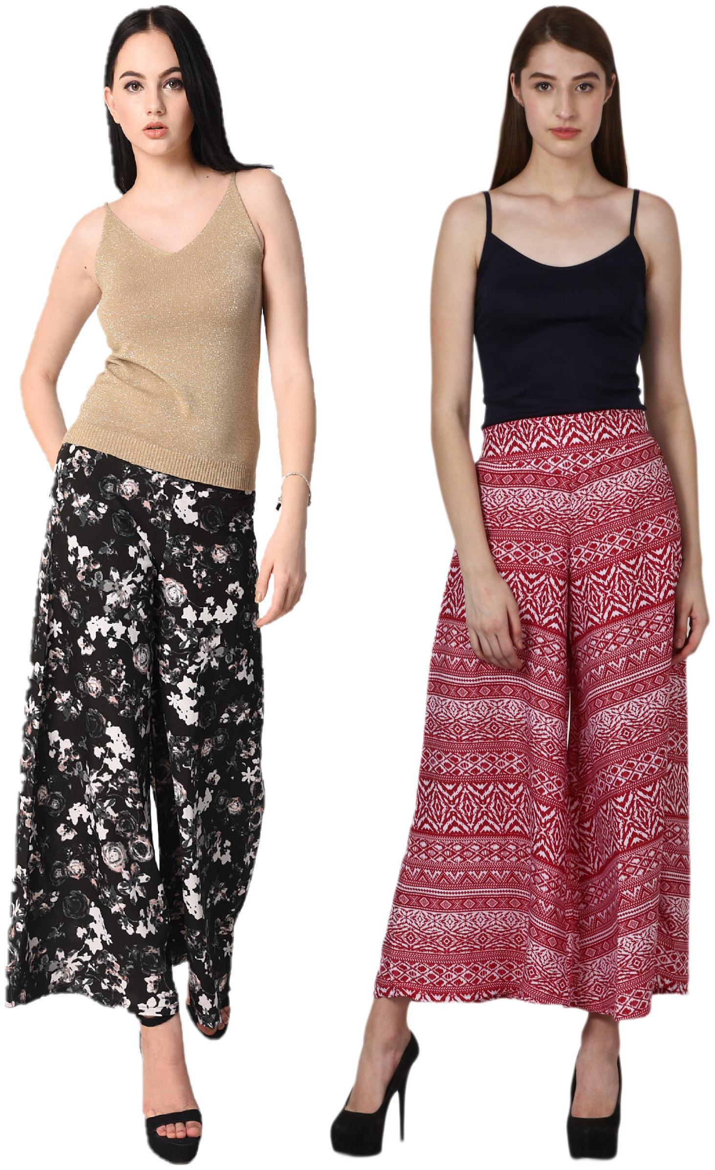 

VOGUE NATION Women Printed Poly Crepe Printed Palazzo Pants