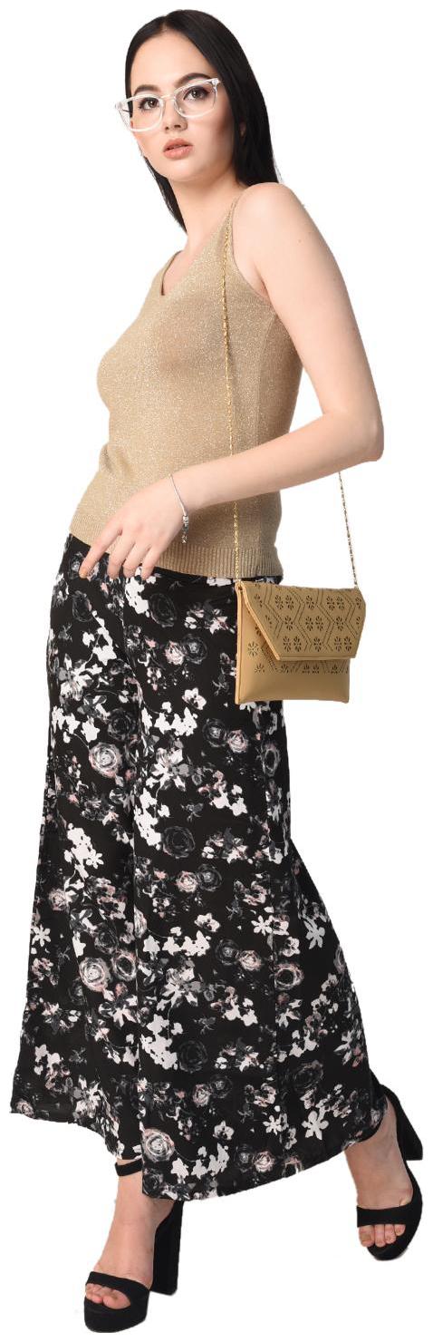 

VOGUE NATION Women s Printed Poly Crepe Printed Palazzo Pants
