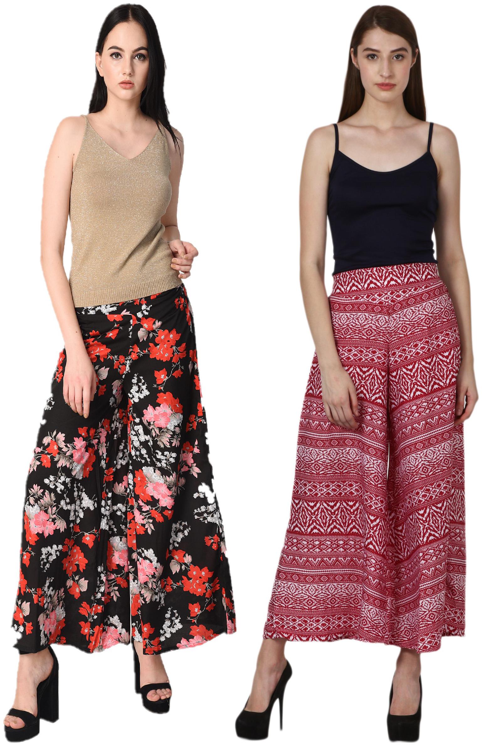 

VOGUE NATION Women Printed Poly Crepe Printed Palazzo Pants