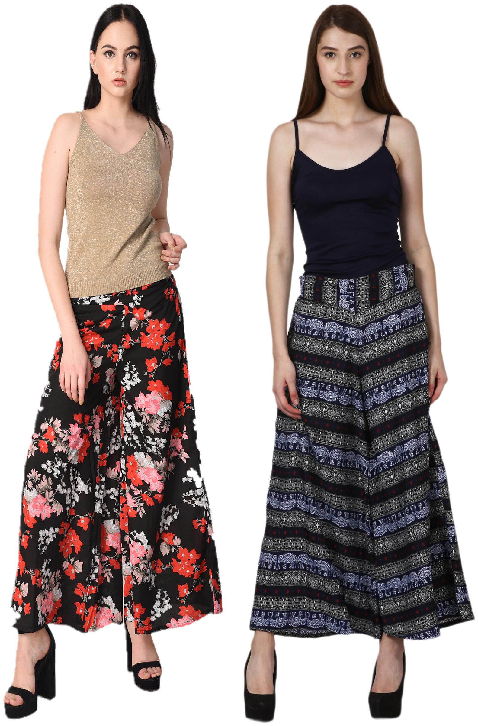 

VOGUE NATION Women Printed Poly Crepe Printed Palazzo Pants